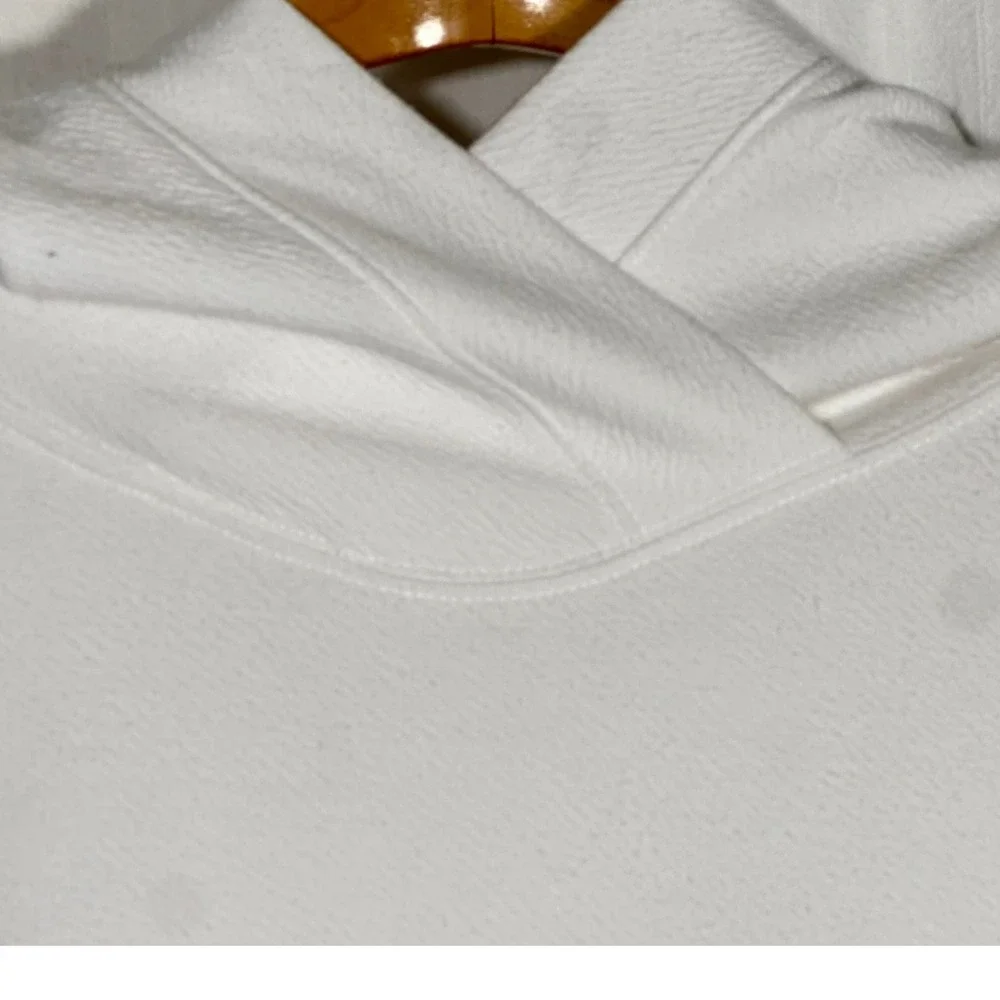 Akini White Textured Pullover Hoodie Long Sleeve‎ Casual Athleisure Women Small
